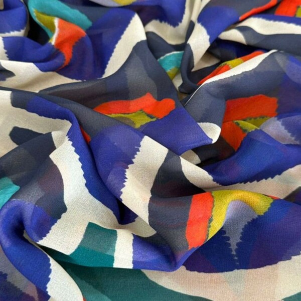 Chiffon de Viscose Italiano Colors Abstrato