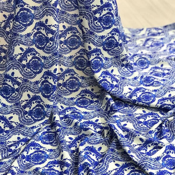 Viscose Power Azul Estampada