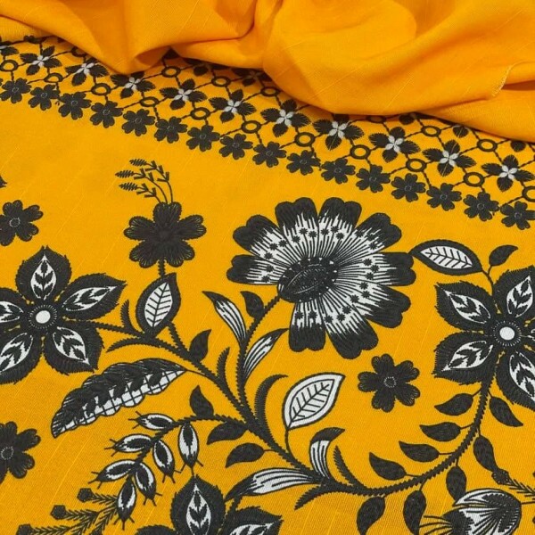 Viscose c/ Algodão Amarelo Floral