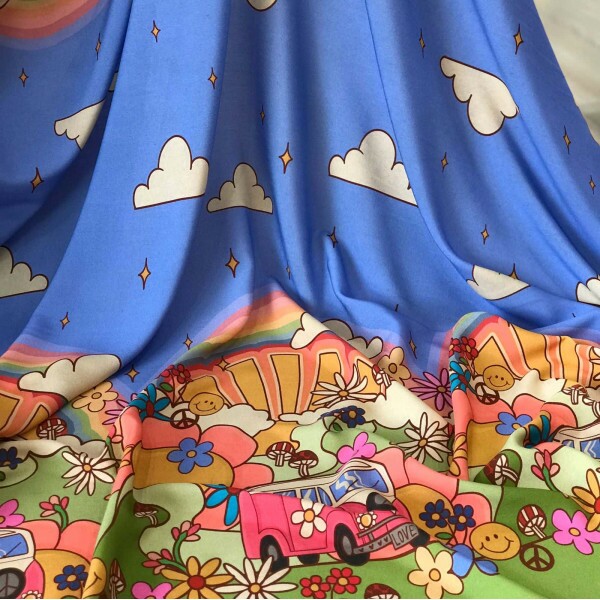 Viscose Infantil com Barrado Estampado